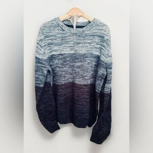 And Now This Blue Ombre Color Block Crewneck Pullover Sweater Men’s XL